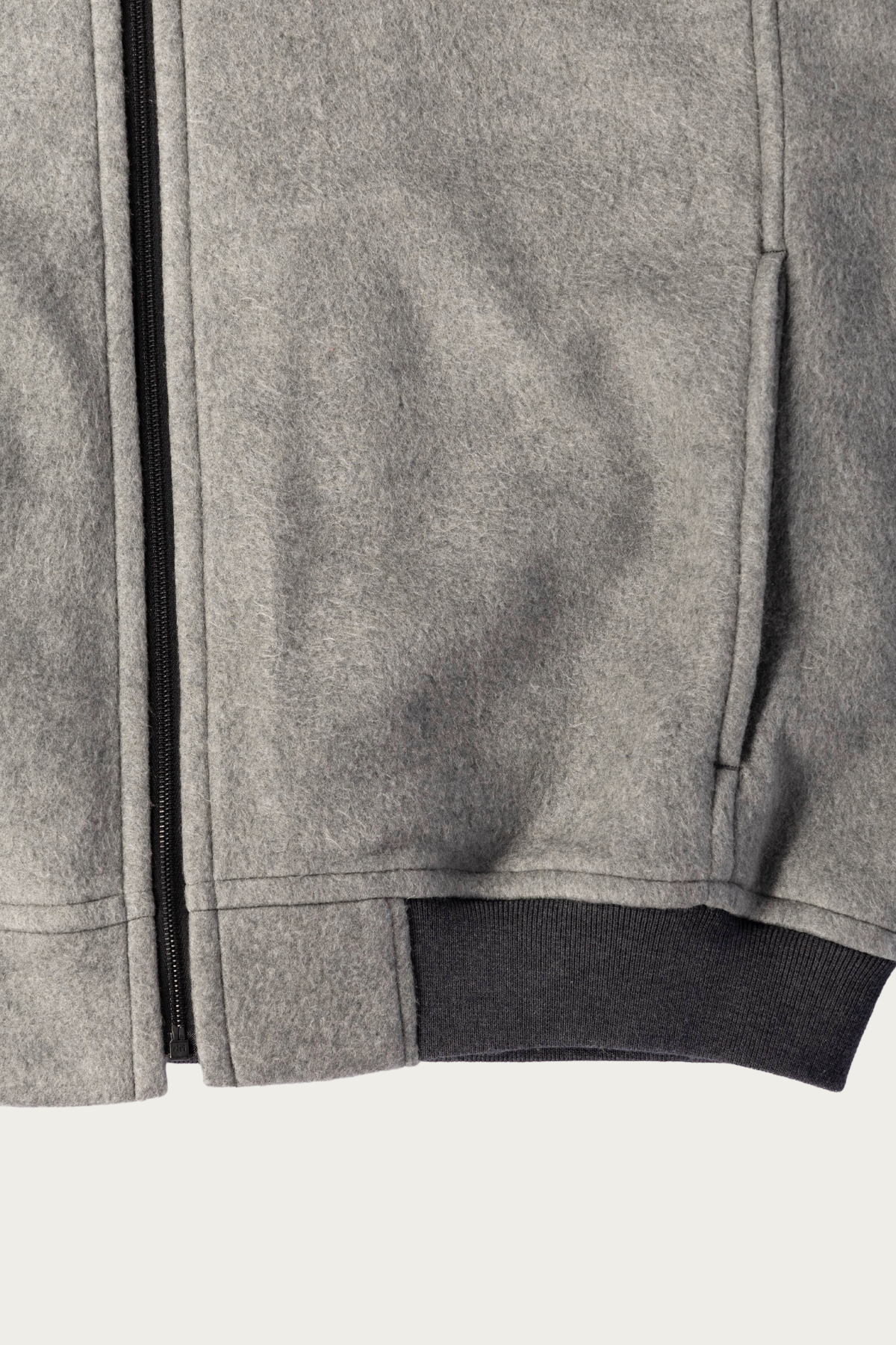 Auralee - Pure Silk Comfort Fleece Zip Blouson - Top Grey - Canoe Club
