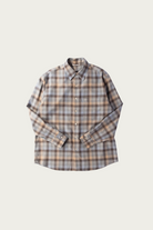Auralee - Super Light Wool Check Shirt - Blue Orange Check - Canoe Club