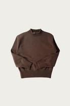 Auralee - Super Fine Wool Knit Mock Neck P/O - Top Brown - Canoe Club