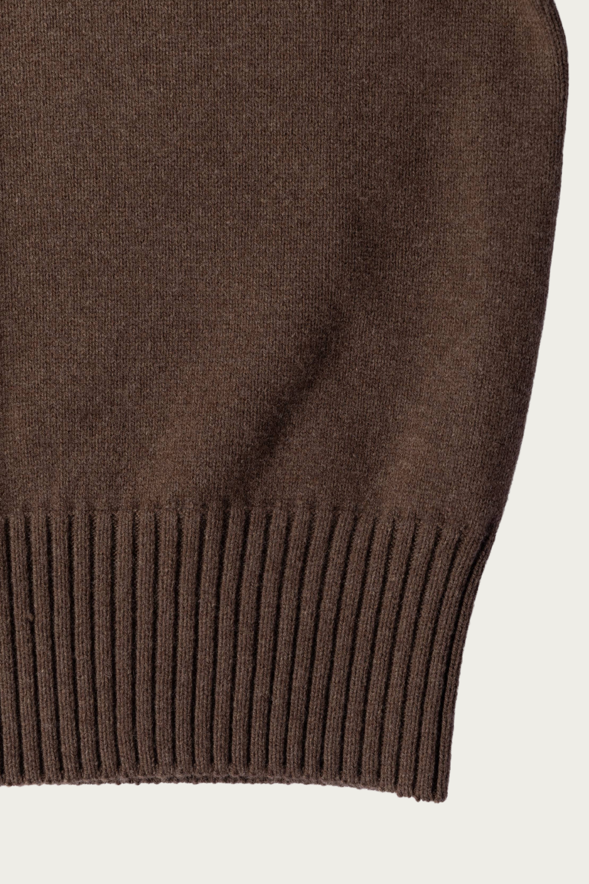 Auralee - Super Fine Wool Knit Mock Neck P/O - Top Brown - Canoe Club