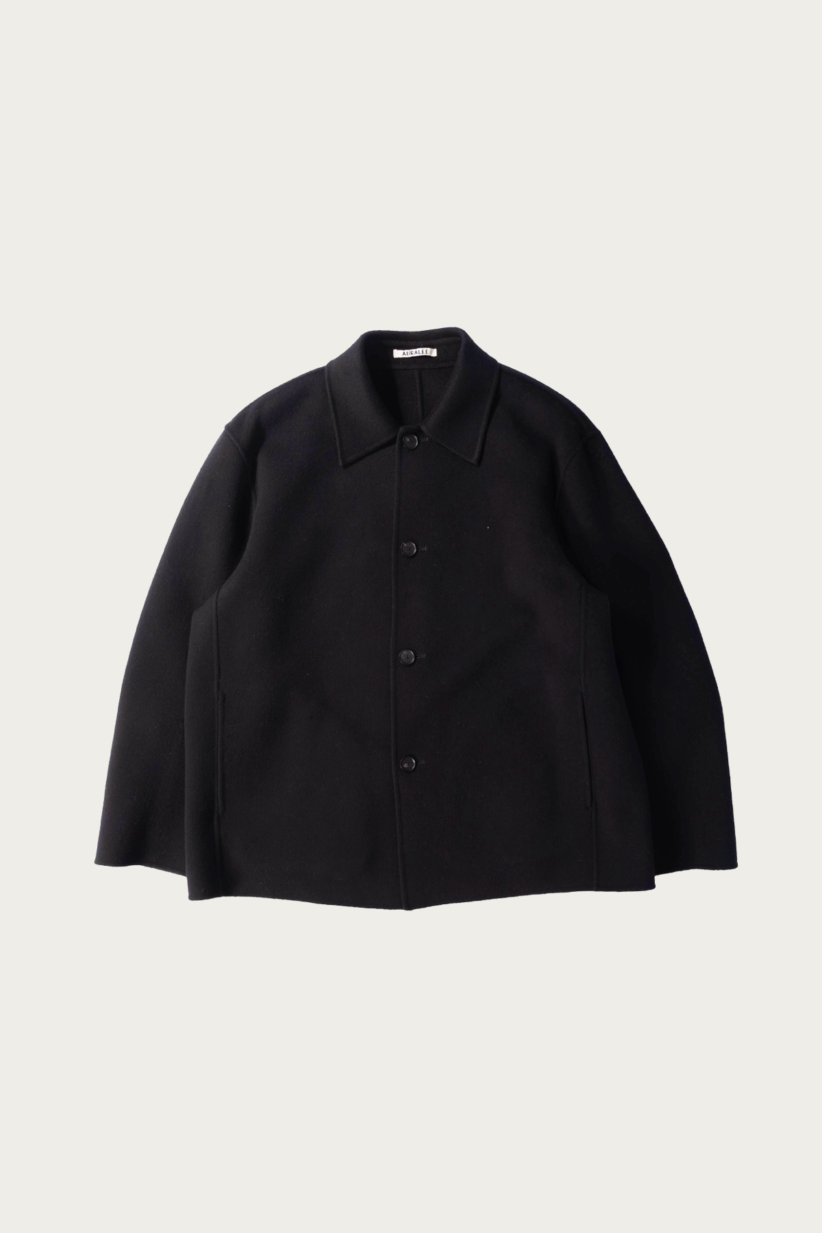 Auralee - Super Fine Wool Melton Hand Sewn Blouson - Black - Canoe Club