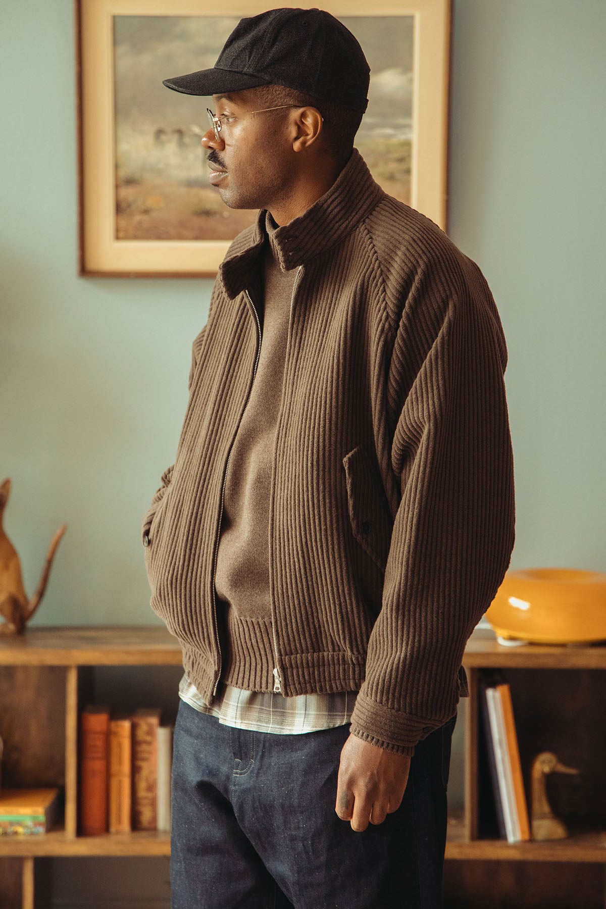 Auralee - Wool Cashmere Corduroy Zip Blouson - Smoky Brown - Canoe Club