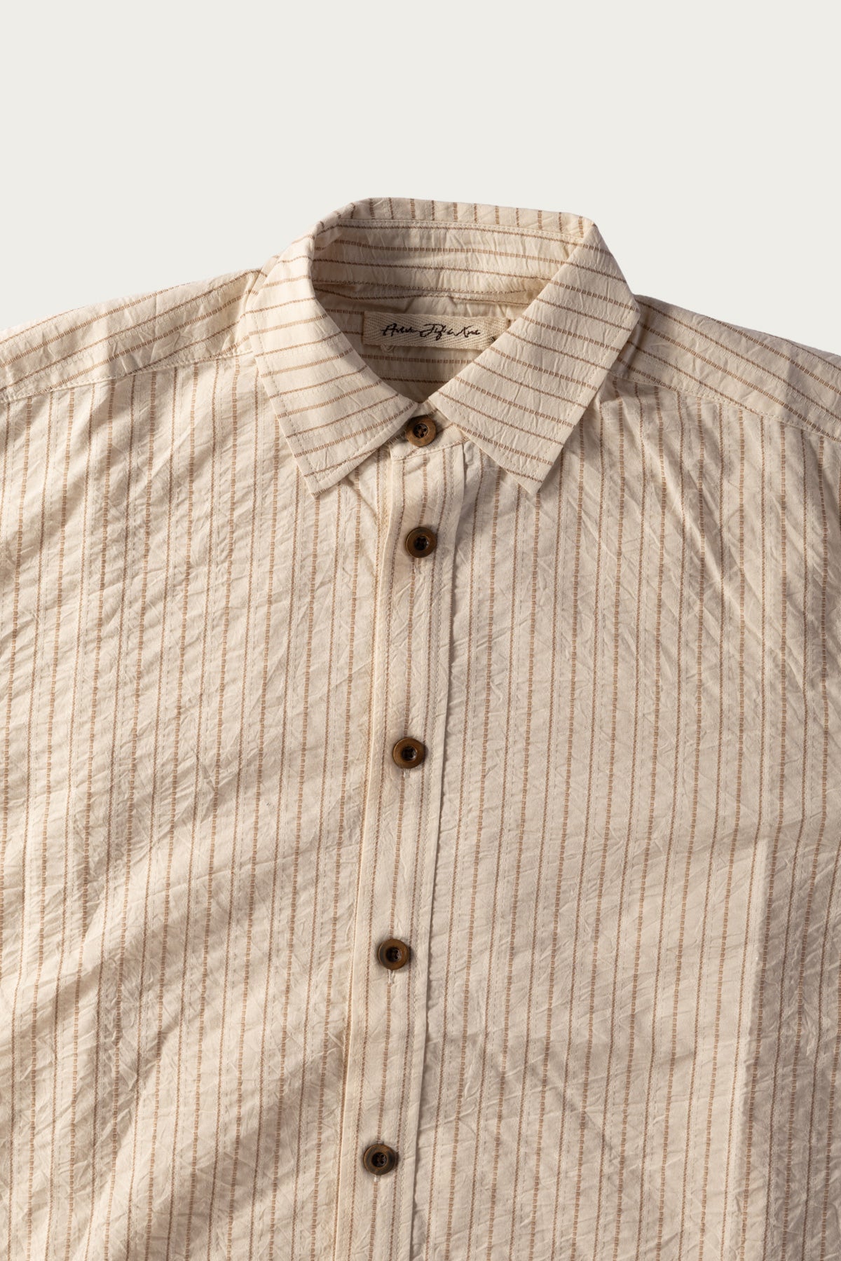 Aviva Jifei Xue - Grandpa Shirt - Natural/Brown Striped - Canoe Club