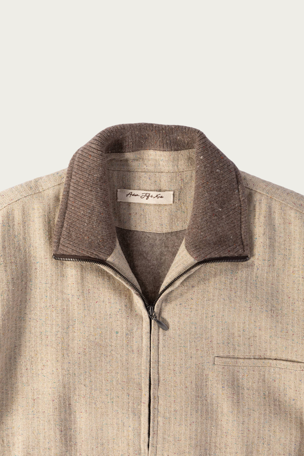 Aviva Jifei Xue - Padded Track Blouson - Flecked Beige - Canoe Club