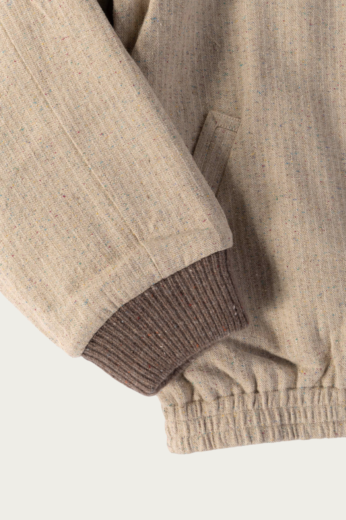 Aviva Jifei Xue - Padded Track Blouson - Flecked Beige - Canoe Club