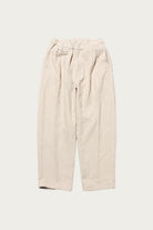 Beams Plus - 2 Pleats Relax Trousers COTTON Linen - Off White - Canoe Club