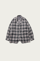 Beams Plus - 4B Cuffs Jacket Washable Wool Ombre Plaid - Black - Canoe Club