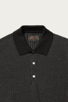 Beams Plus - Knit Polo "WASHI" 2 Tone - Black - Canoe Club