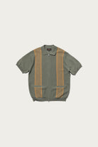 Beams Plus - Zip Knit Polo Stripe - Olive - Canoe Club