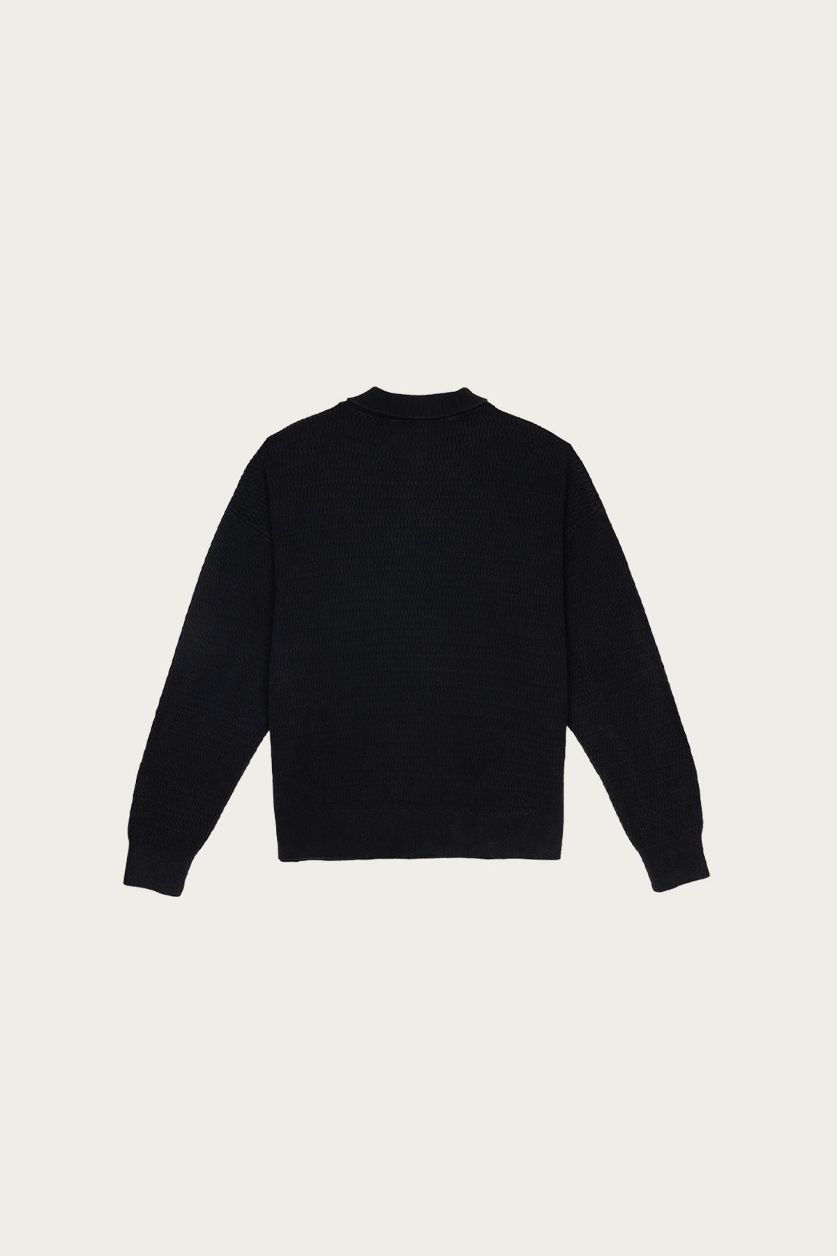 Brain Dead - Pigment Dye Longsleeve Polo Sweater - Ink - Canoe Club
