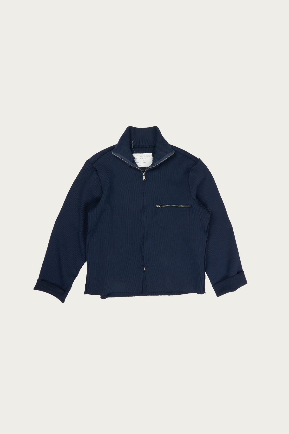 Camiel Fortgens - Zip Up Knit - Navy Heavy Rib Knit - Canoe Club
