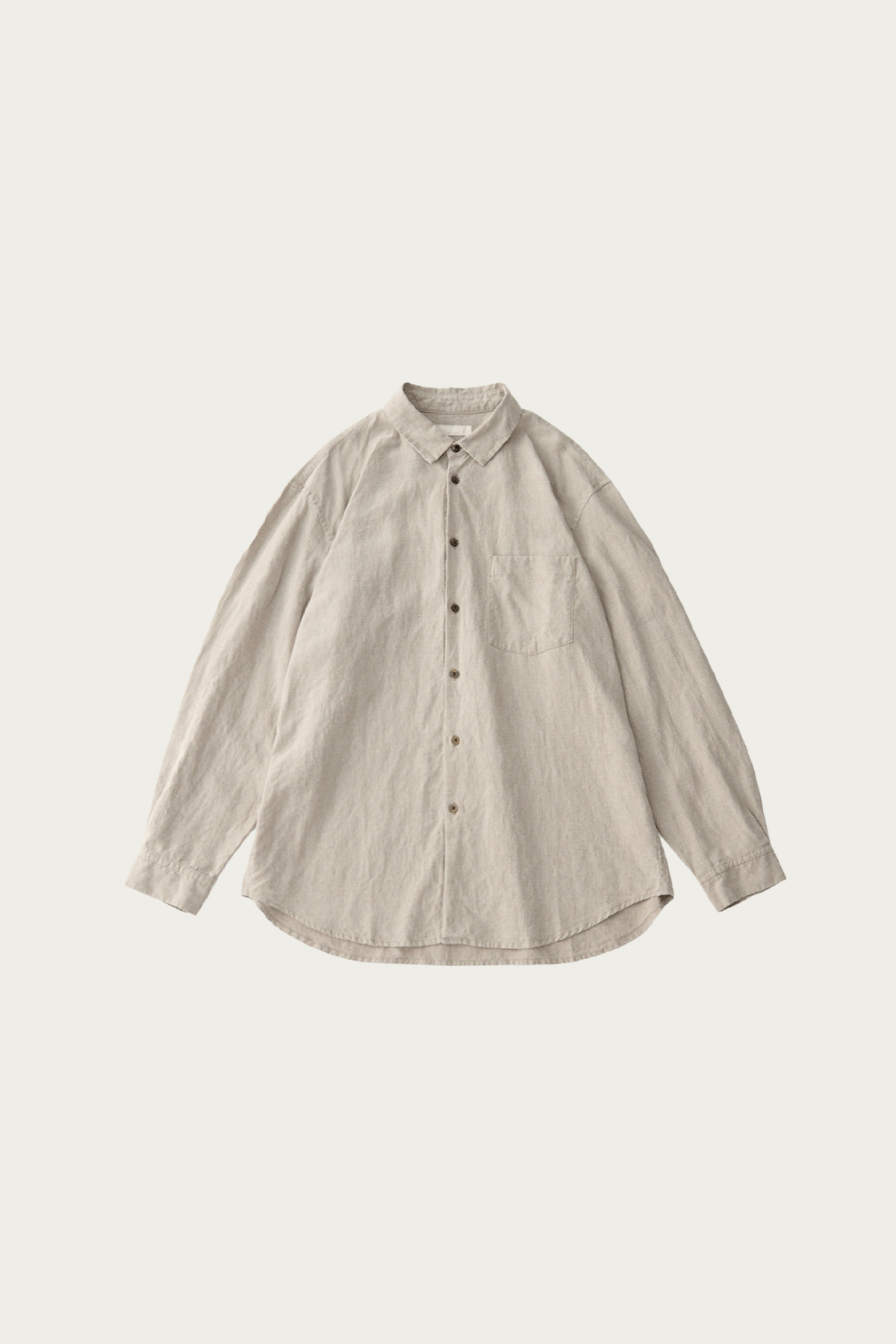 CONFECT - Brushed Linen Regular Collar Shirt - Natural - Canoe Club