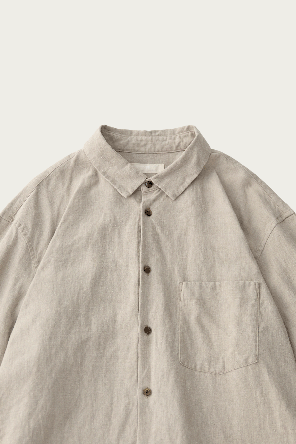 CONFECT - Brushed Linen Regular Collar Shirt - Natural - Canoe Club