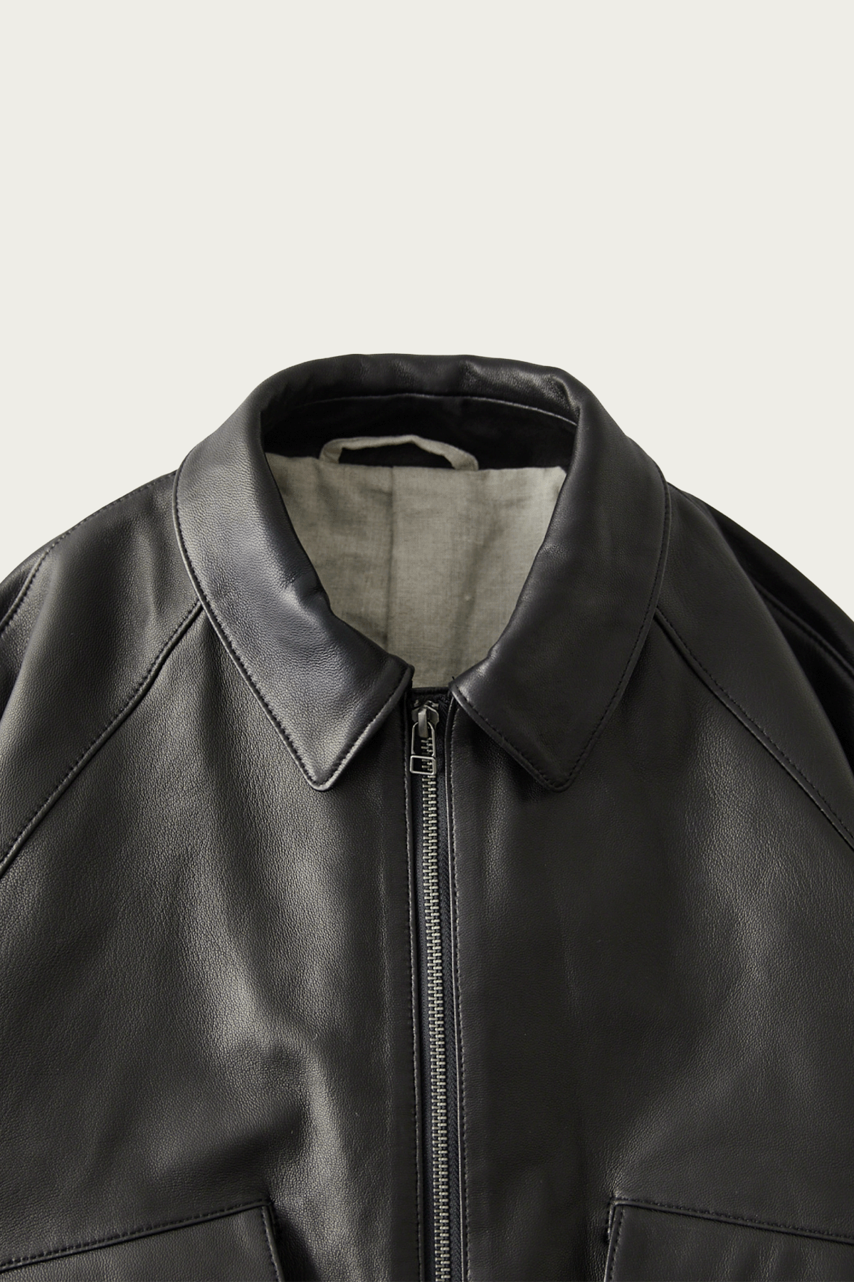 CONFECT - Lamb Leather Zip Blouson - Black - Canoe Club