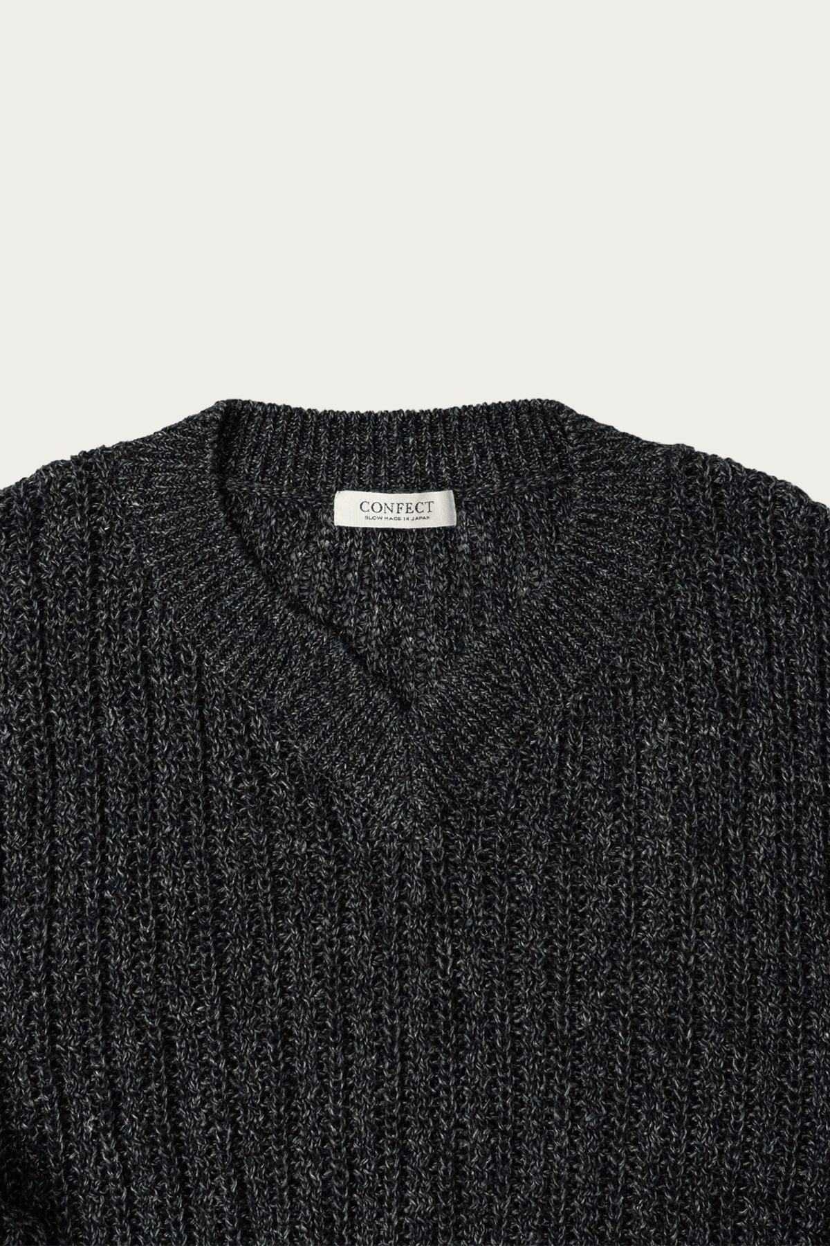 CONFECT - Linen Wool Keyhole Neck Jumper - Ink Black - Canoe Club