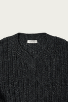 CONFECT - Linen Wool Keyhole Neck Jumper - Ink Black - Canoe Club