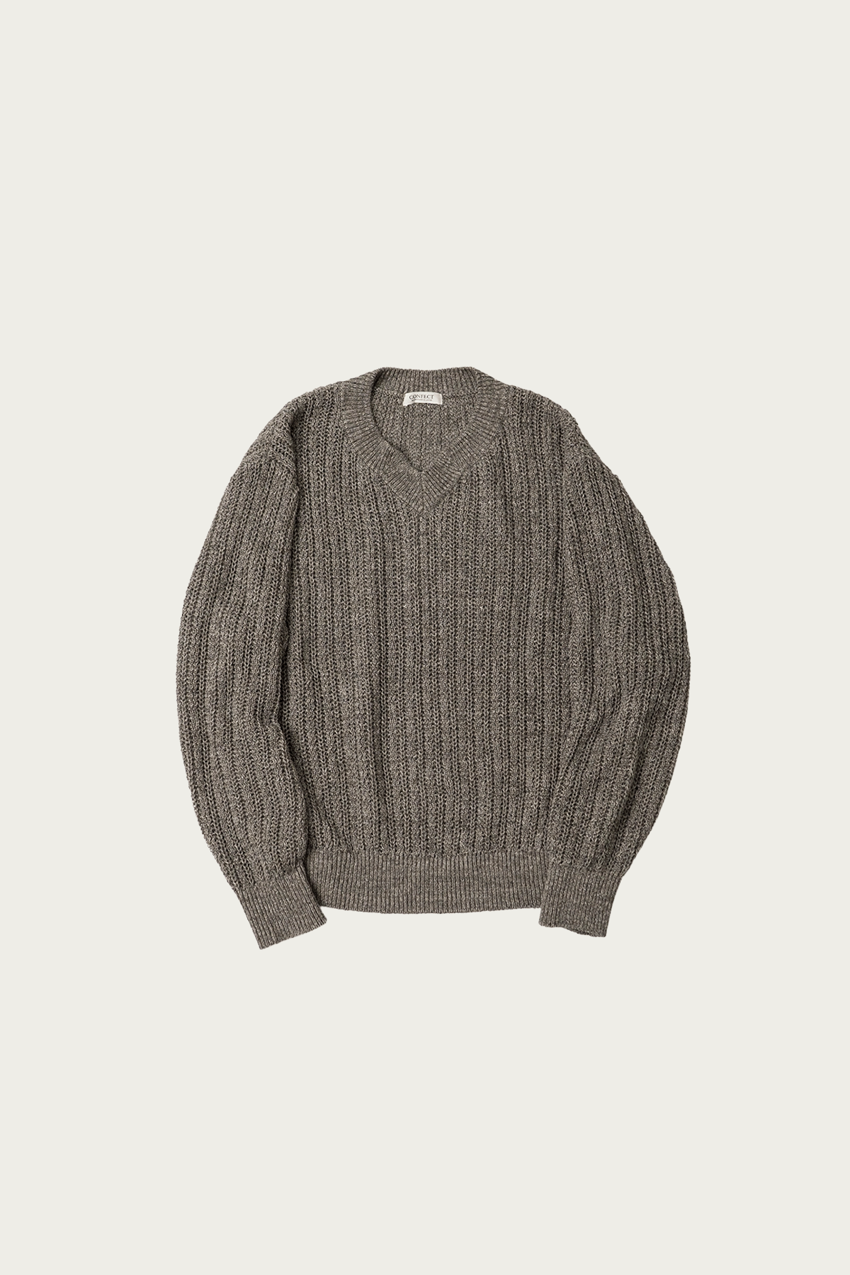 CONFECT - Linen Wool Keyhole Neck Jumper - Oatmeal - Canoe Club
