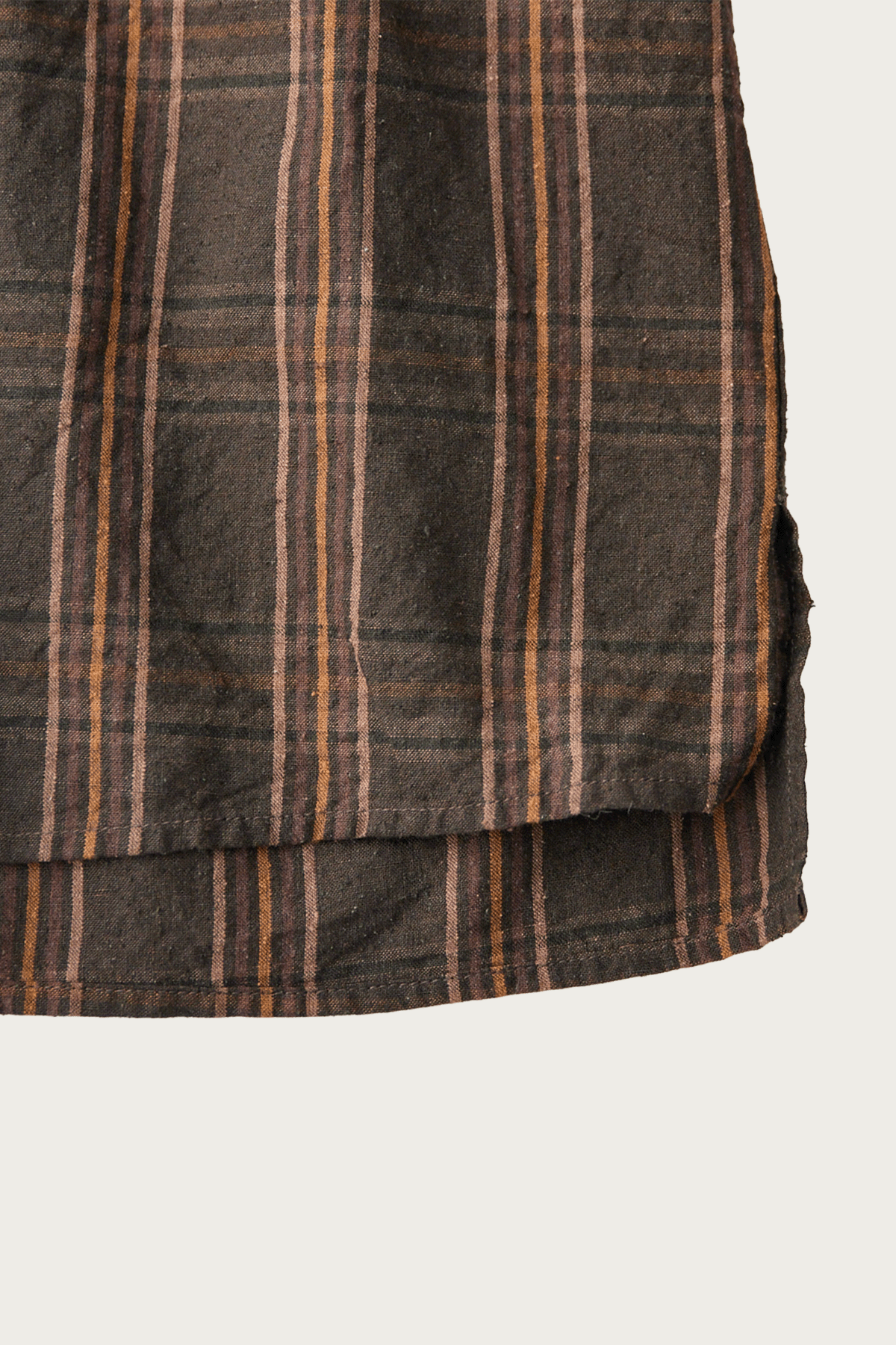 CONFECT - Silk Linen Nep Check Open Collar Shirt - Check - Canoe Club