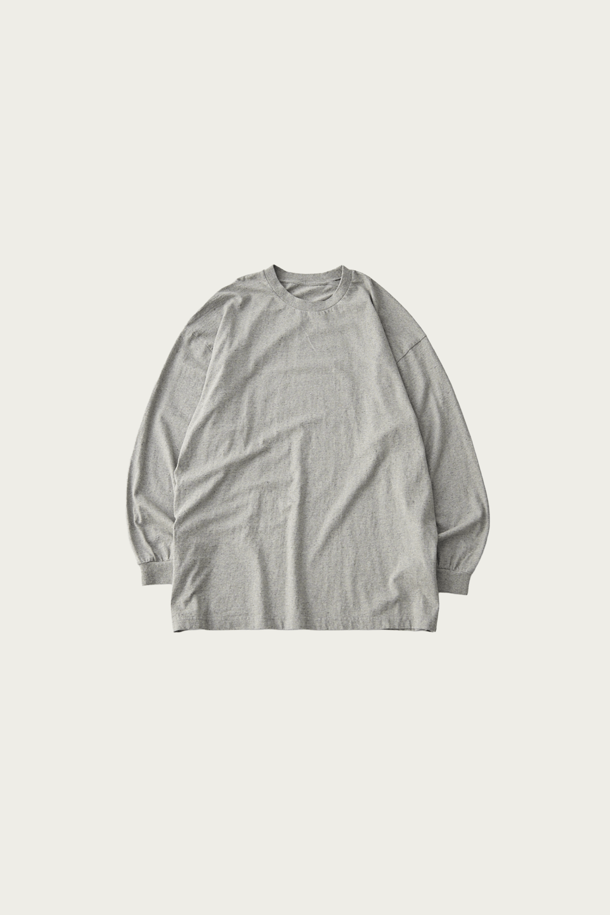 CONFECT - Upcyclino Basic Jersey Long Sleeve Big T-Shirt - Top Grey - Canoe Club