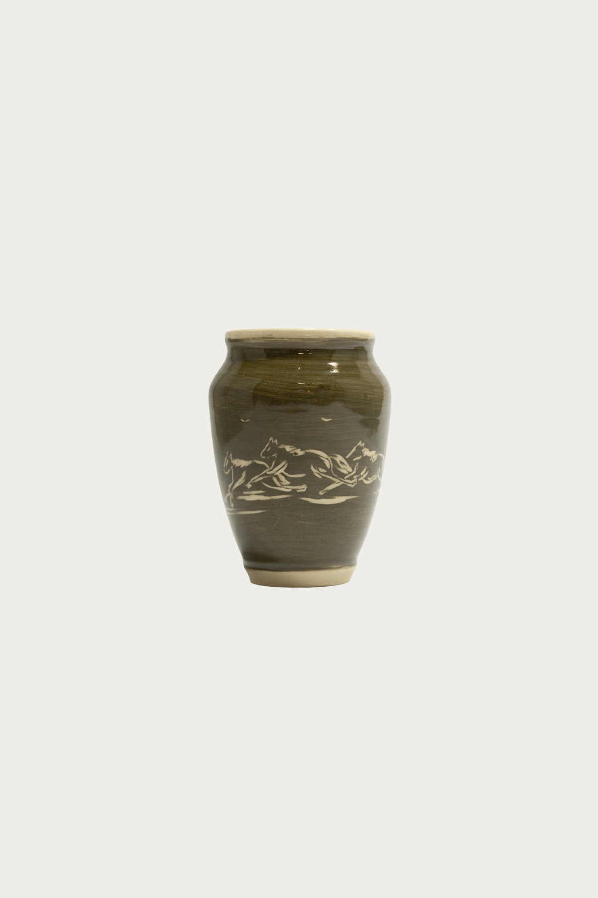 Danny D's Mud Shop - Running Horses - Vase - Canoe Club