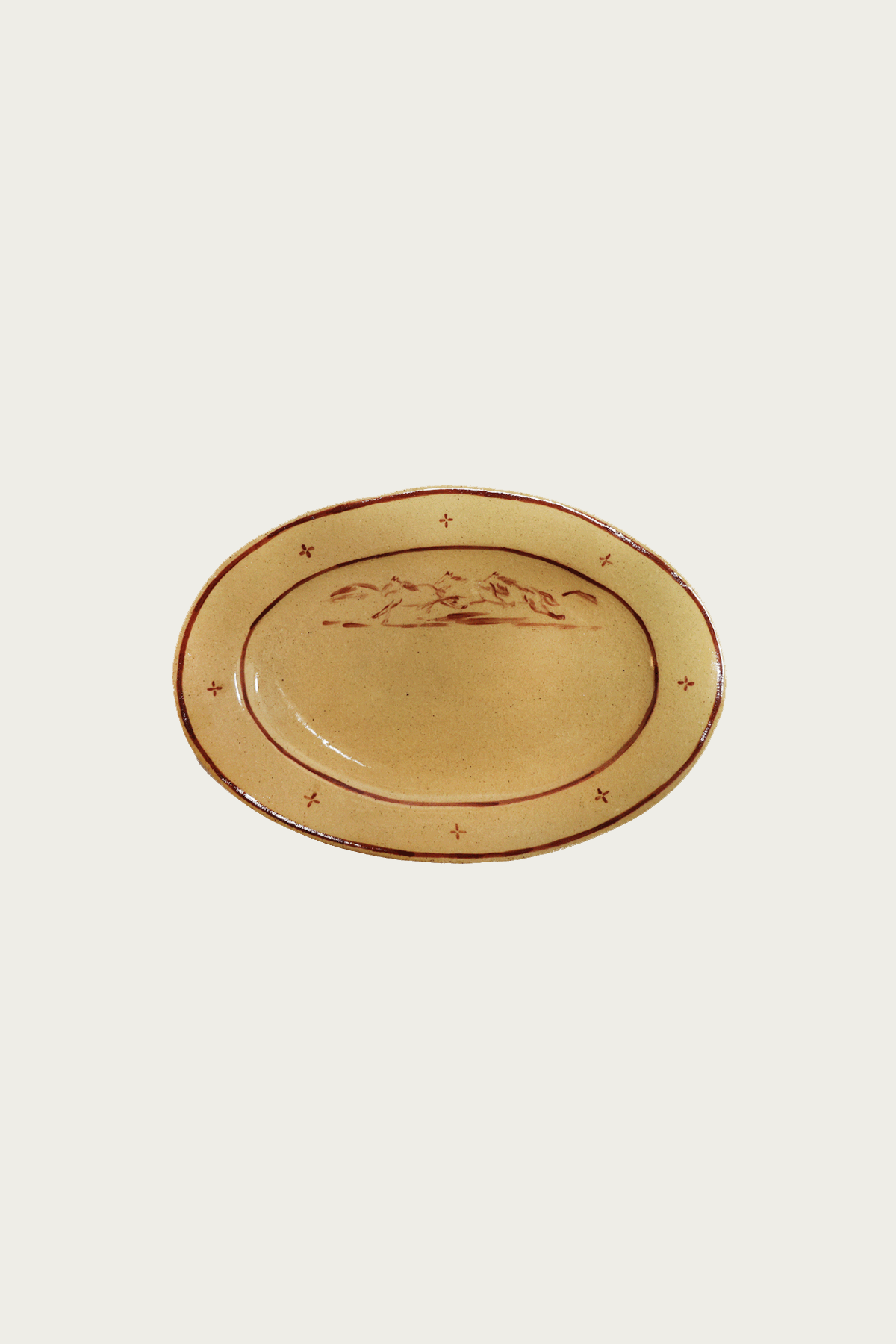 Danny D's Mud Shop - Horses in the Distance - Large Oval Serving - Canoe Club