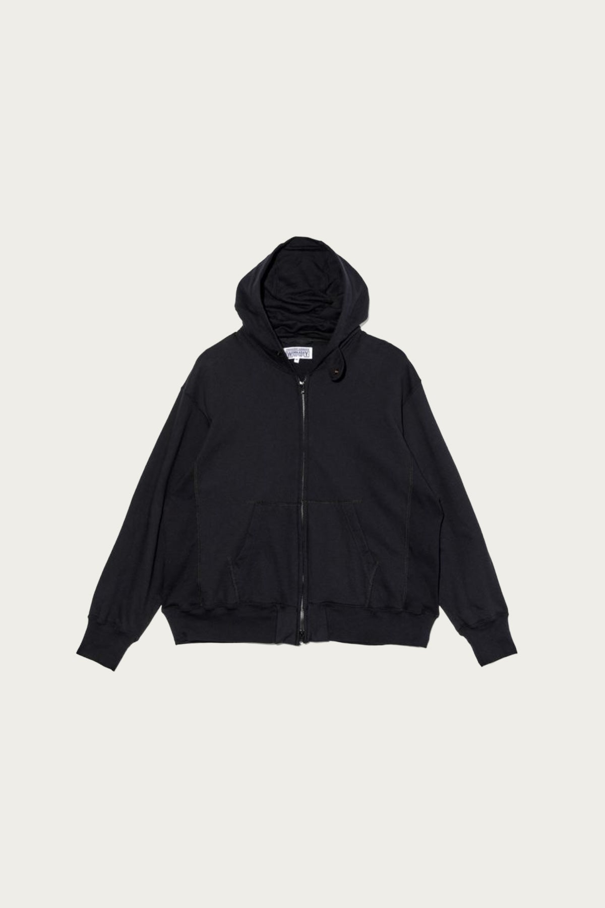 Engineered Garments Workaday - Zip Hoodie - Solid Black Cotton French Terry - Canoe Club