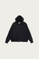Engineered Garments Workaday - Zip Hoodie - Solid Black Cotton French Terry - Canoe Club
