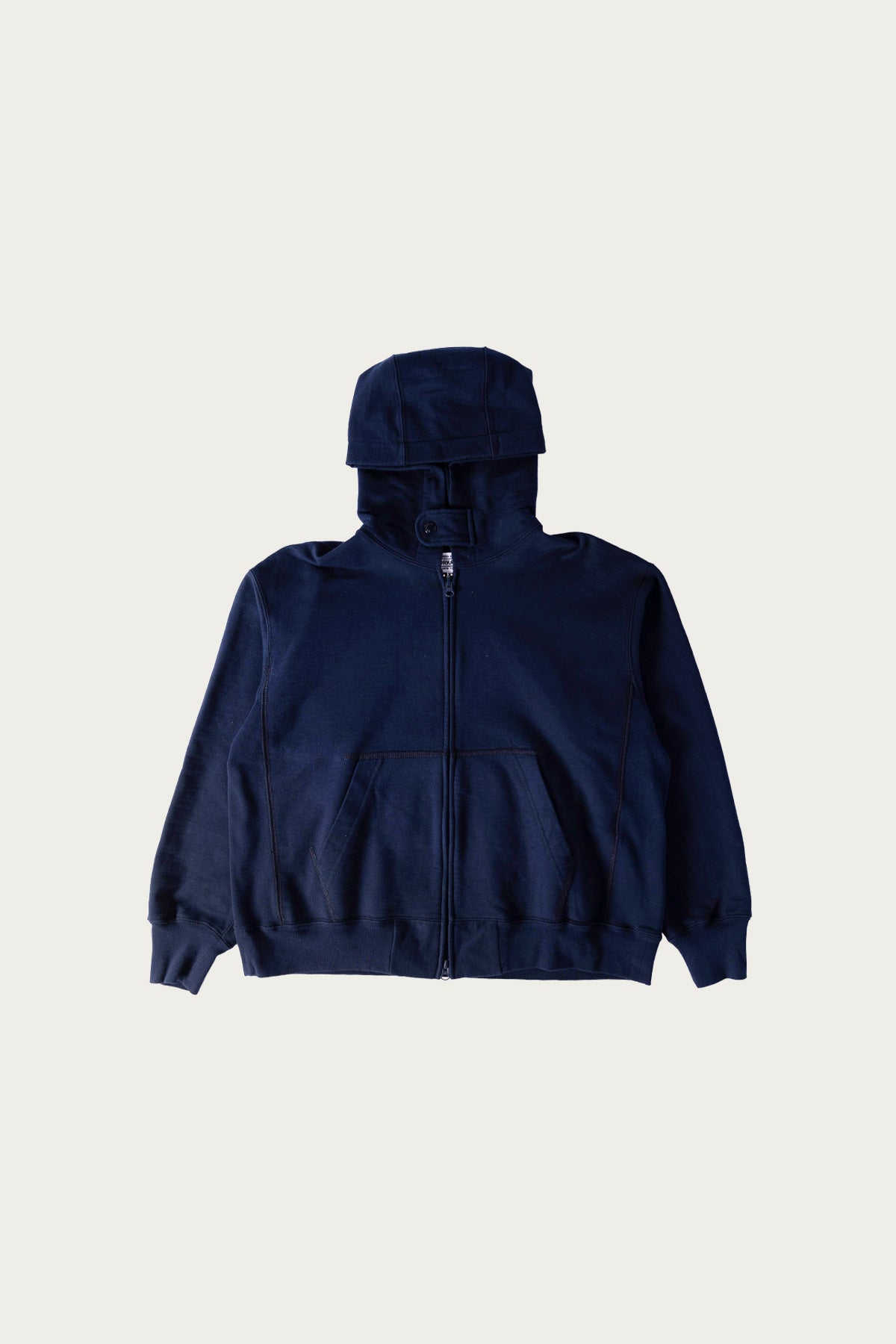 Engineered Garments Workaday - Zip Hoodie - Solid Navy Cotton French Terry - Canoe Club
