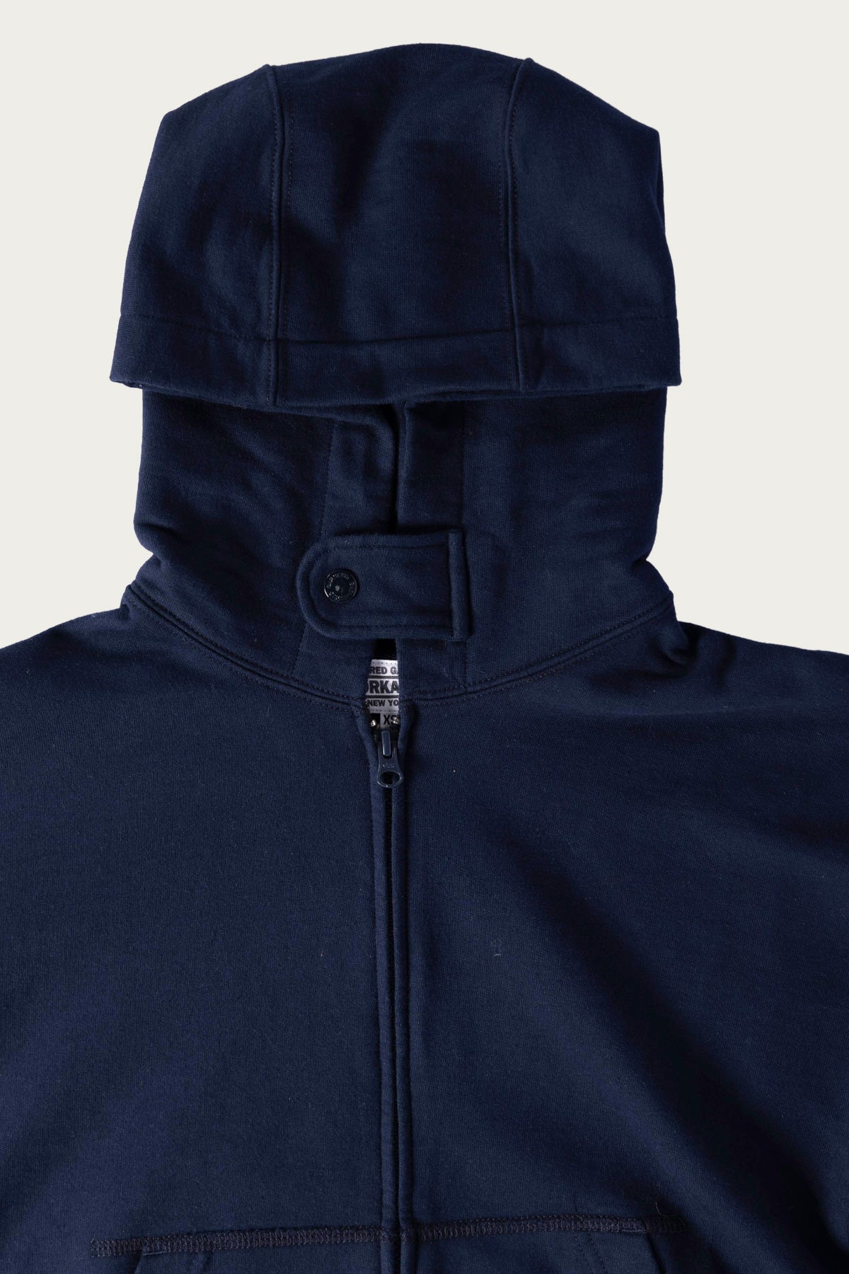 Engineered Garments Workaday - Zip Hoodie - Solid Navy Cotton French Terry - Canoe Club