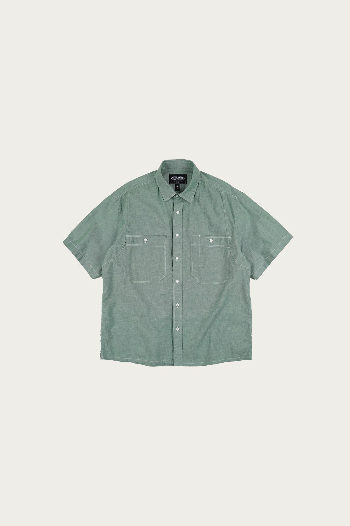 FrizmWORKS - Chambray Big Pocket Half Shirt - Green - Canoe Club