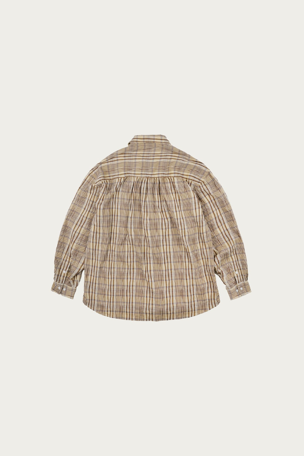 FrizmWORKS - Gathered Check Shirt - Beige - Canoe Club