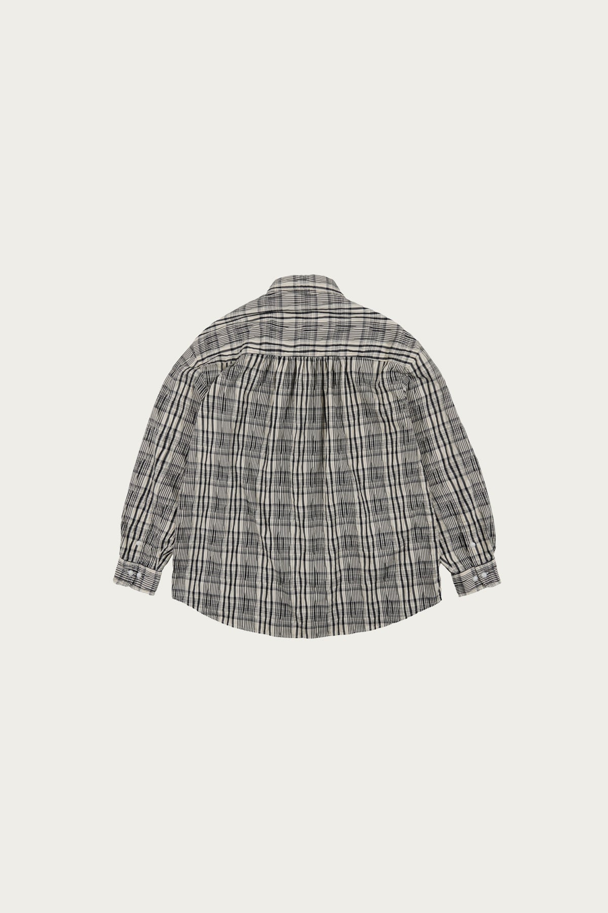 FrizmWORKS - Gathered Check Shirt - Black - Canoe Club
