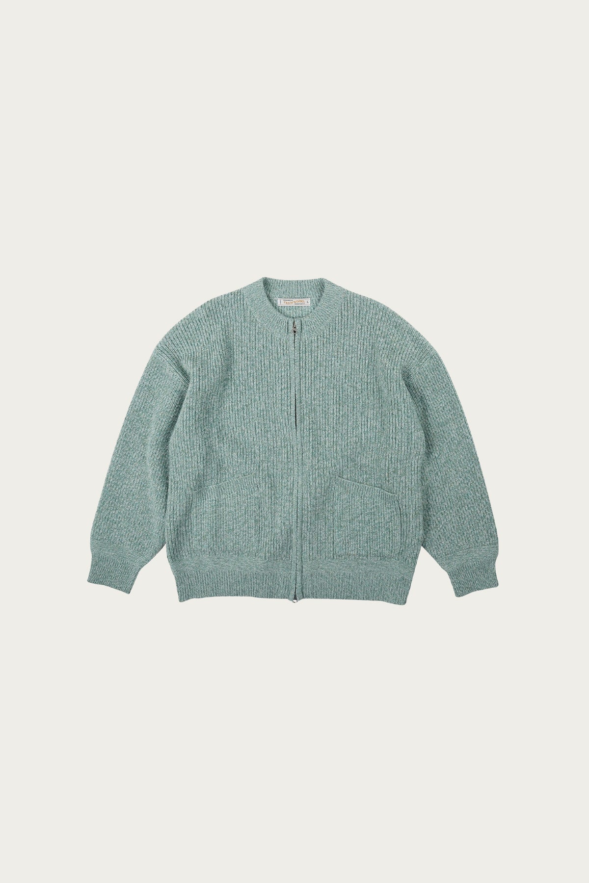 FrizmWORKS - Tweed Wool Zipup Cardigan - Mint - Canoe Club
