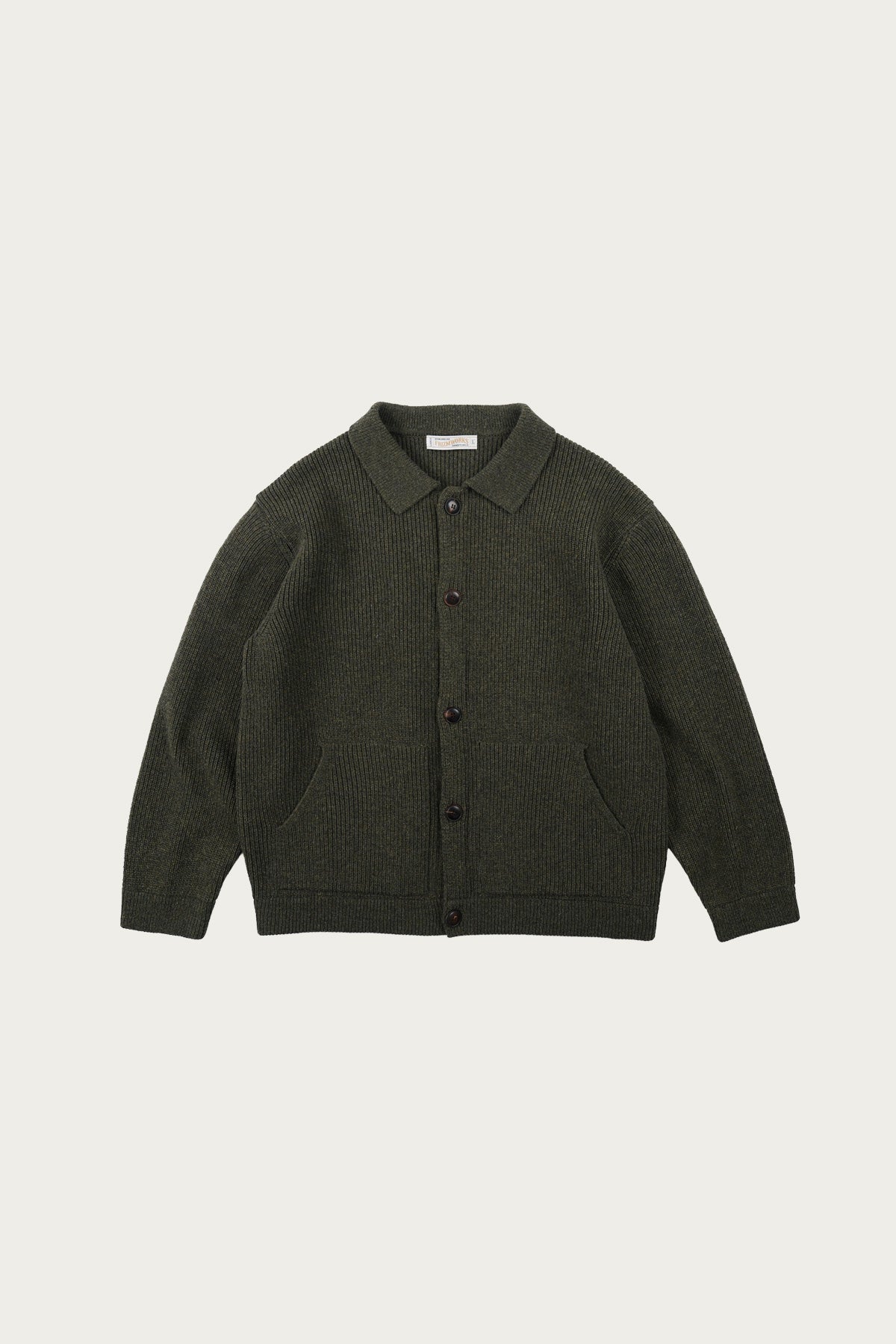 FrizmWORKS - Ultra Heavyweight Collar Cardigan - Forest Green - Canoe Club