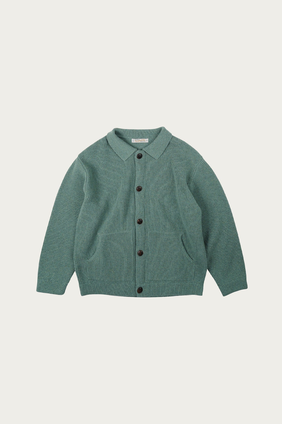 FrizmWORKS - Ultra Heavyweight Collar Cardigan - Jade Green - Canoe Club