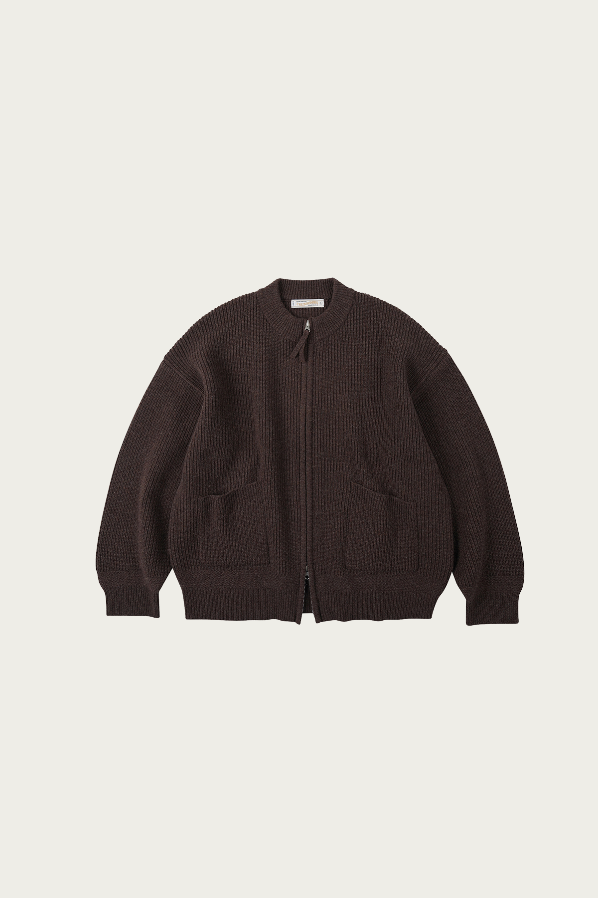 FrizmWORKS - Wool Deck Zipup Cardigan - Choco Brown - Canoe Club