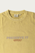 Gramicci - Footprints Tee Pigment Dyed - Sulphur - Canoe Club