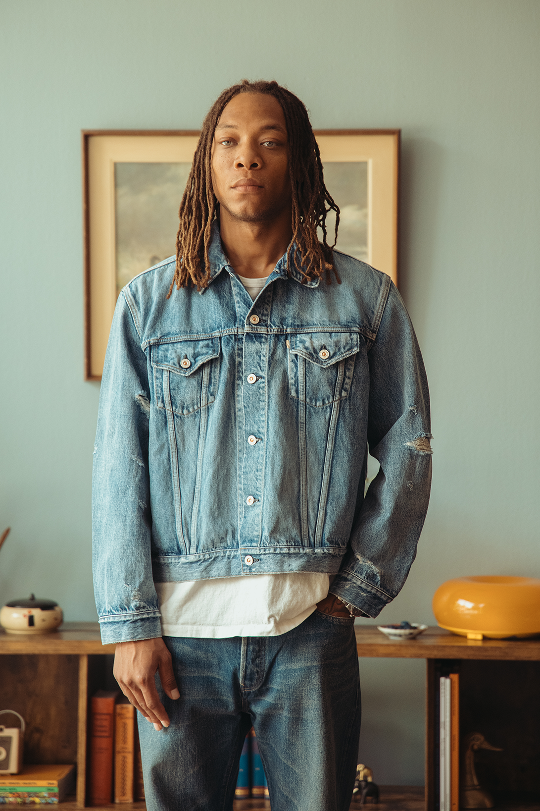 Herill - HL Denim Jacket - Damage Worn - Canoe Club