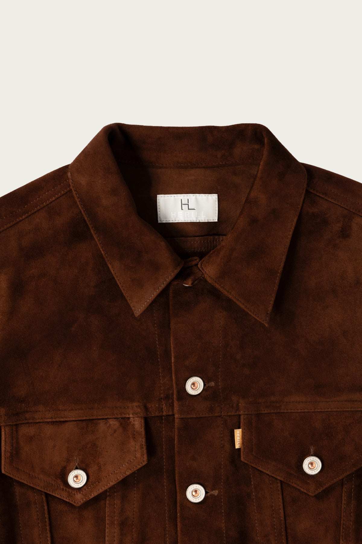 Herill - Lambsuede Jacket - Brown (fw25) - Canoe Club