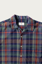 Herill - Lawncheck Open Collar Shirt - Blue Check - Canoe Club