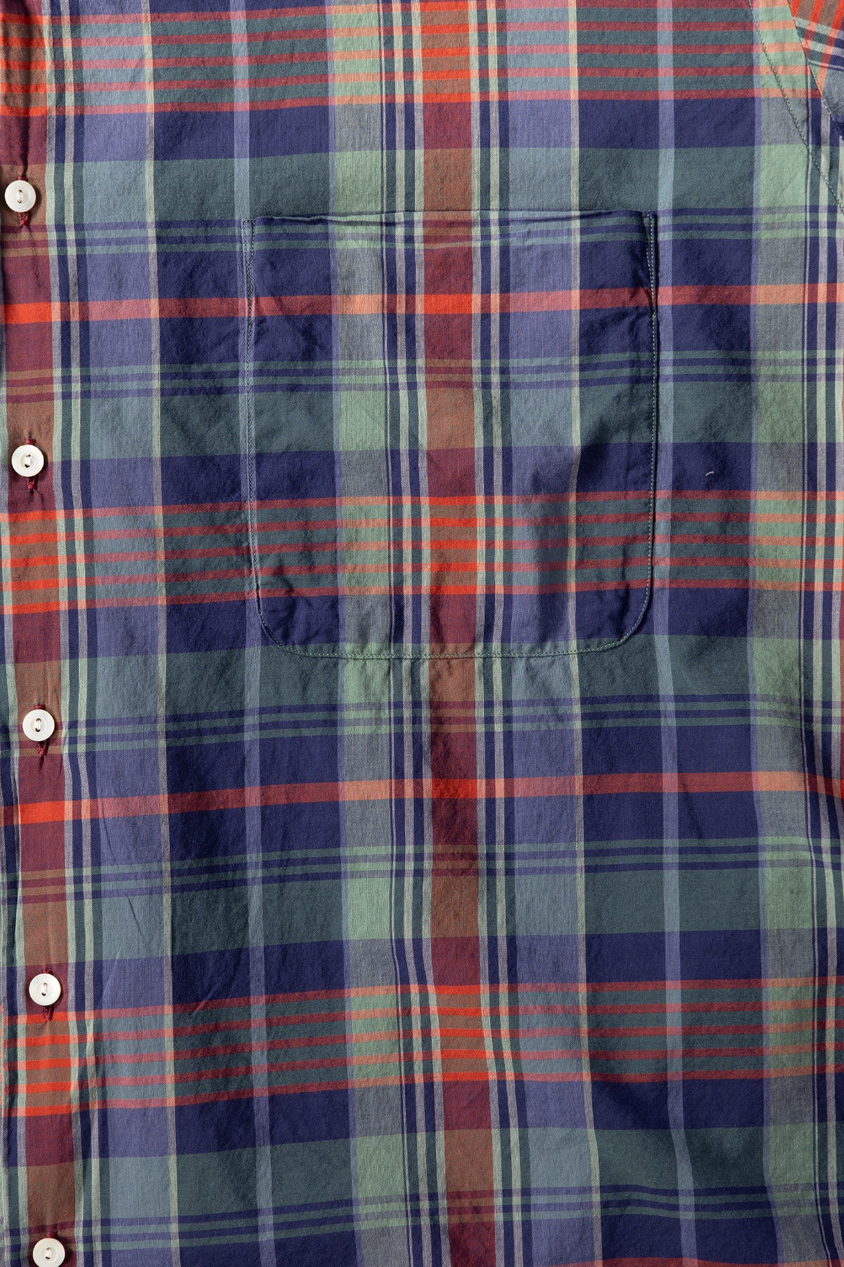 Herill - Lawncheck Open Collar Shirt - Blue Check - Canoe Club