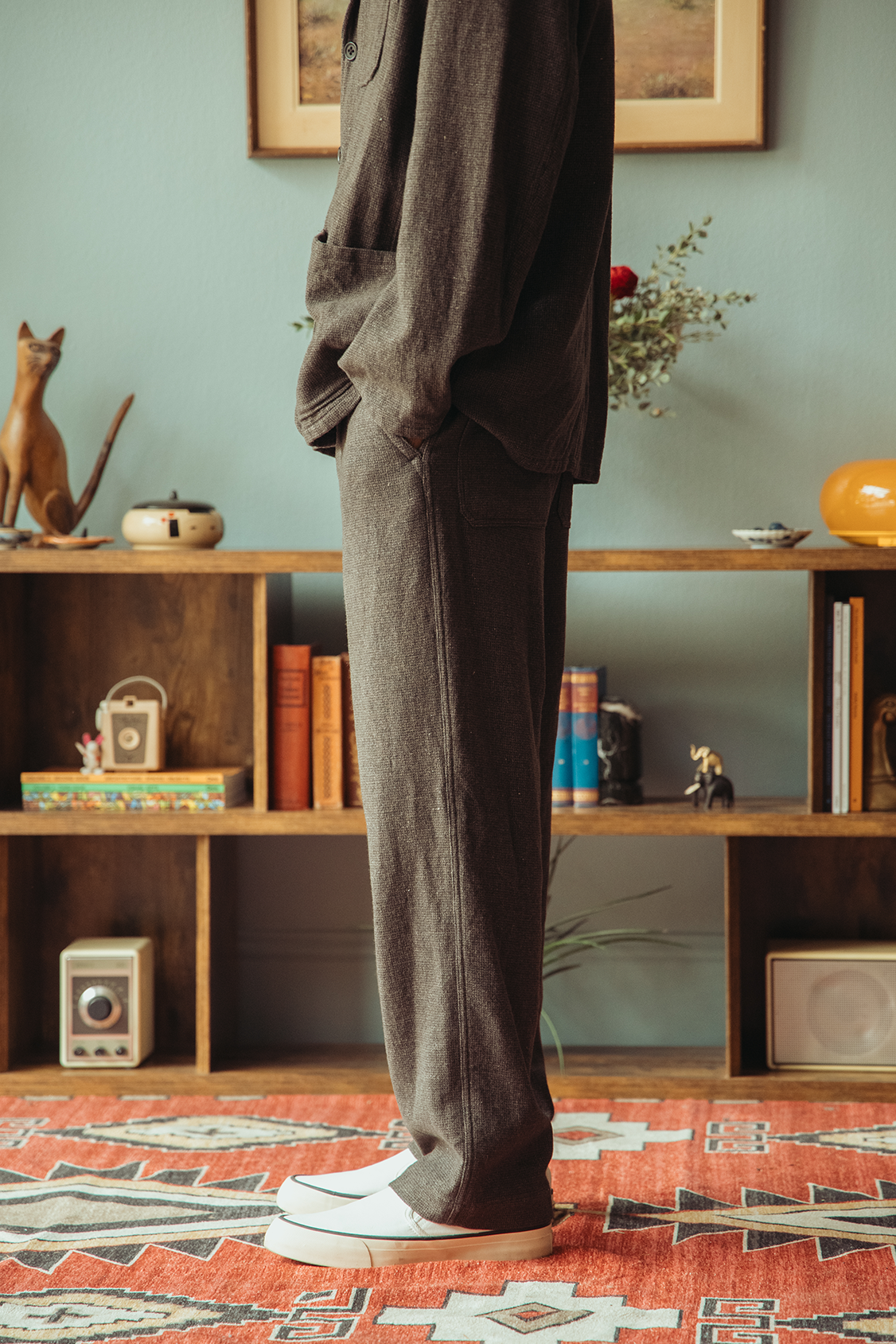 Herill - Paskal Tweed Workpants - Charcoal Brown - Canoe Club
