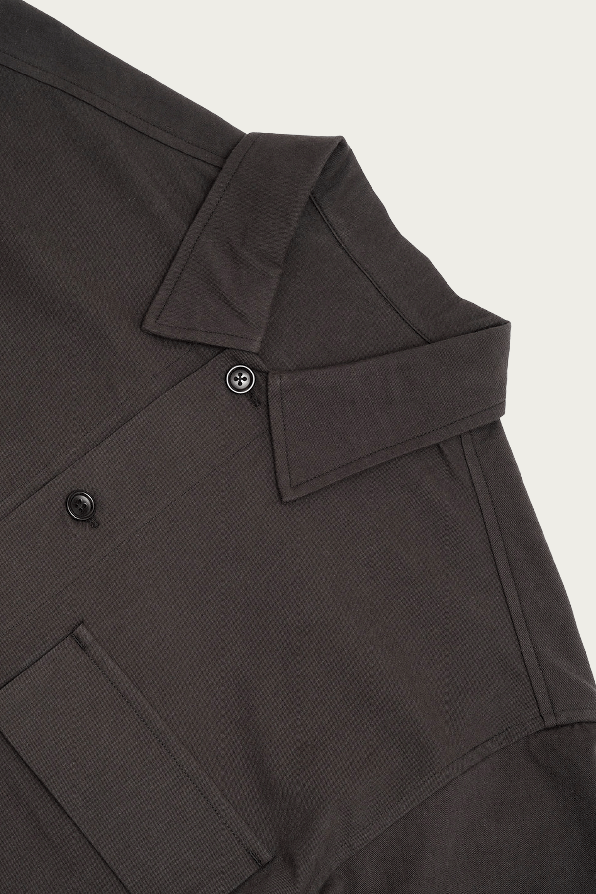 James Coward - Double Pocket Overshirt - Charcoal Cotton/Wool Twill - Canoe Club
