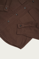 James Coward - Double Pocket Overshirt - Dark Brown Cotton/Wool Twill - Canoe Club