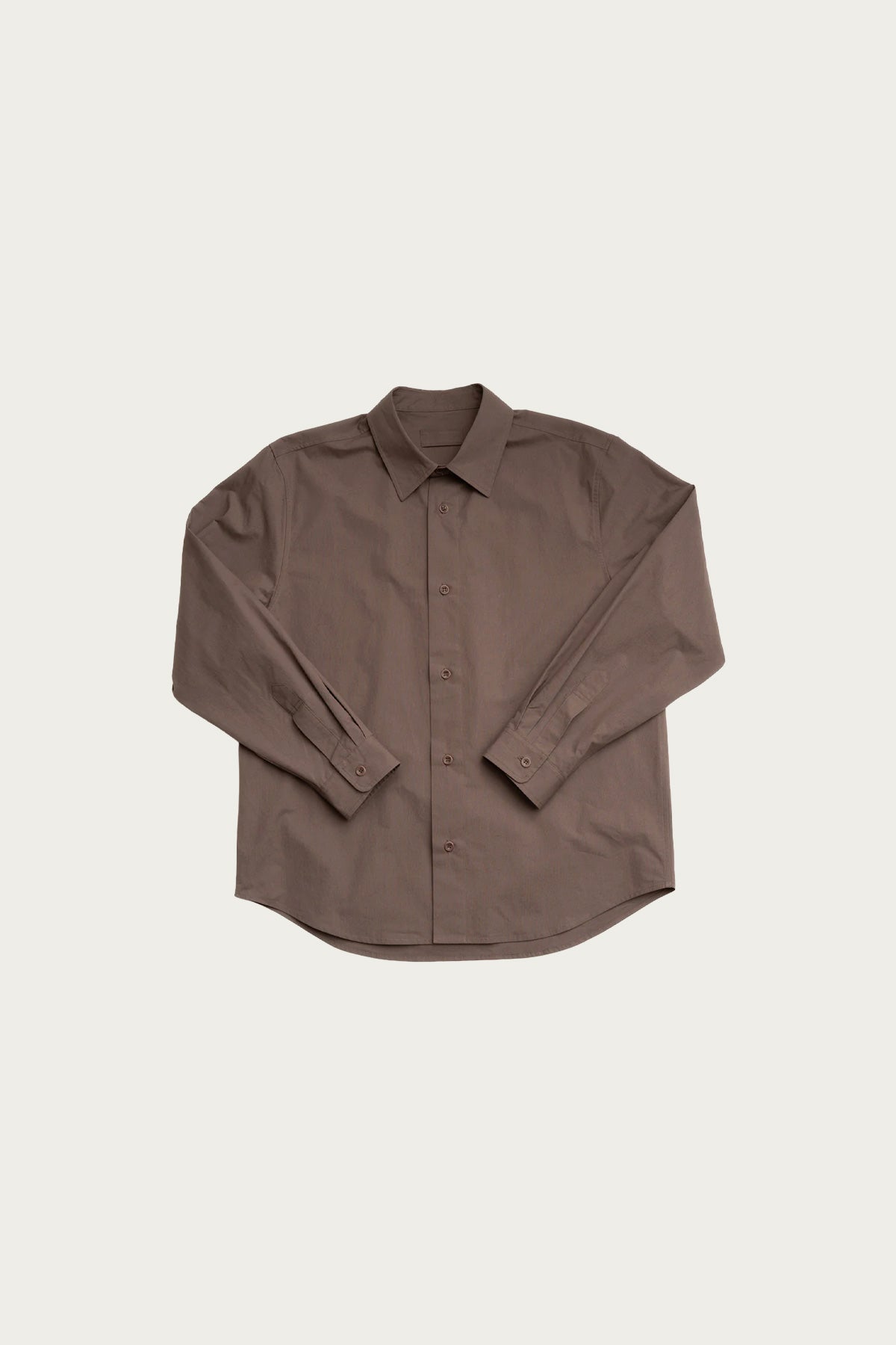 James Coward - Filter Shirt - Taupe Cotton/Washi Typewriter - Canoe Club
