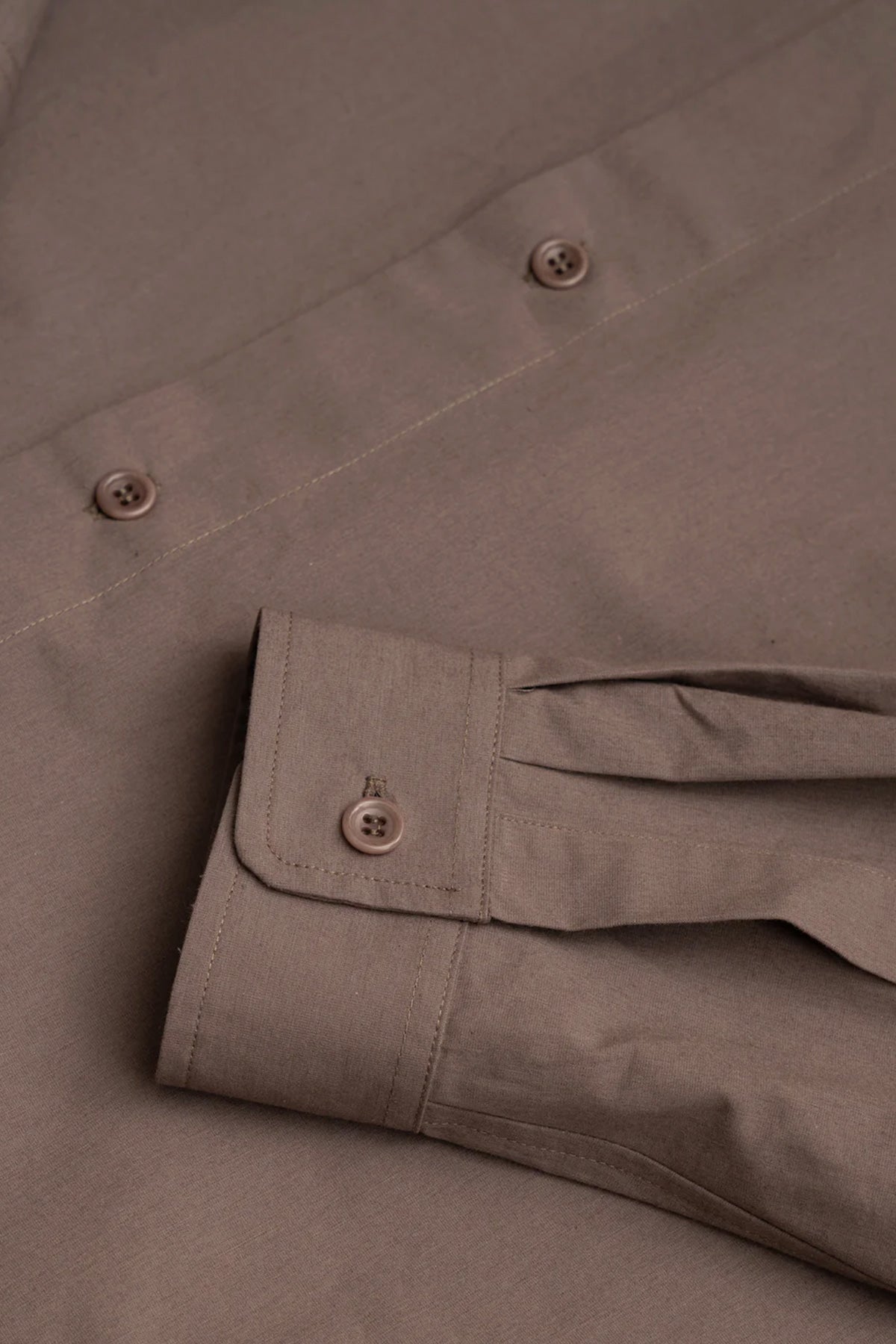 James Coward - Filter Shirt - Taupe Cotton/Washi Typewriter - Canoe Club