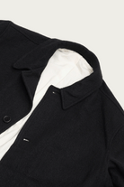 James Coward - Sawed Off Mac - Black Piece Dyed Wool Twill - Canoe Club