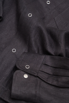James Coward - Workshop Shirt - Charcoal Piece Dyed Linen/Gabardine - Canoe Club