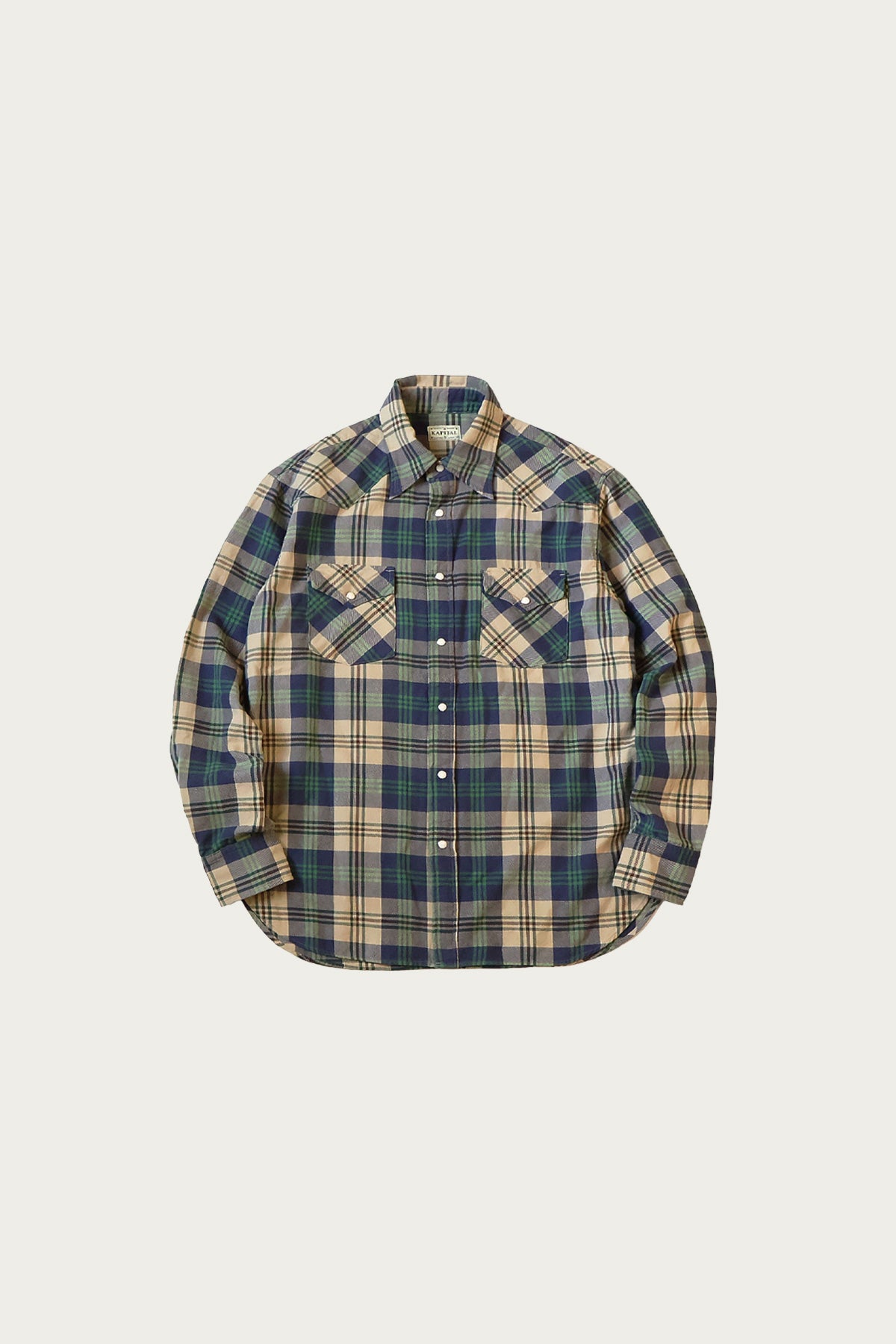 Kapital - Columbia-Check HUSKY Western Shirt - Green - Canoe Club