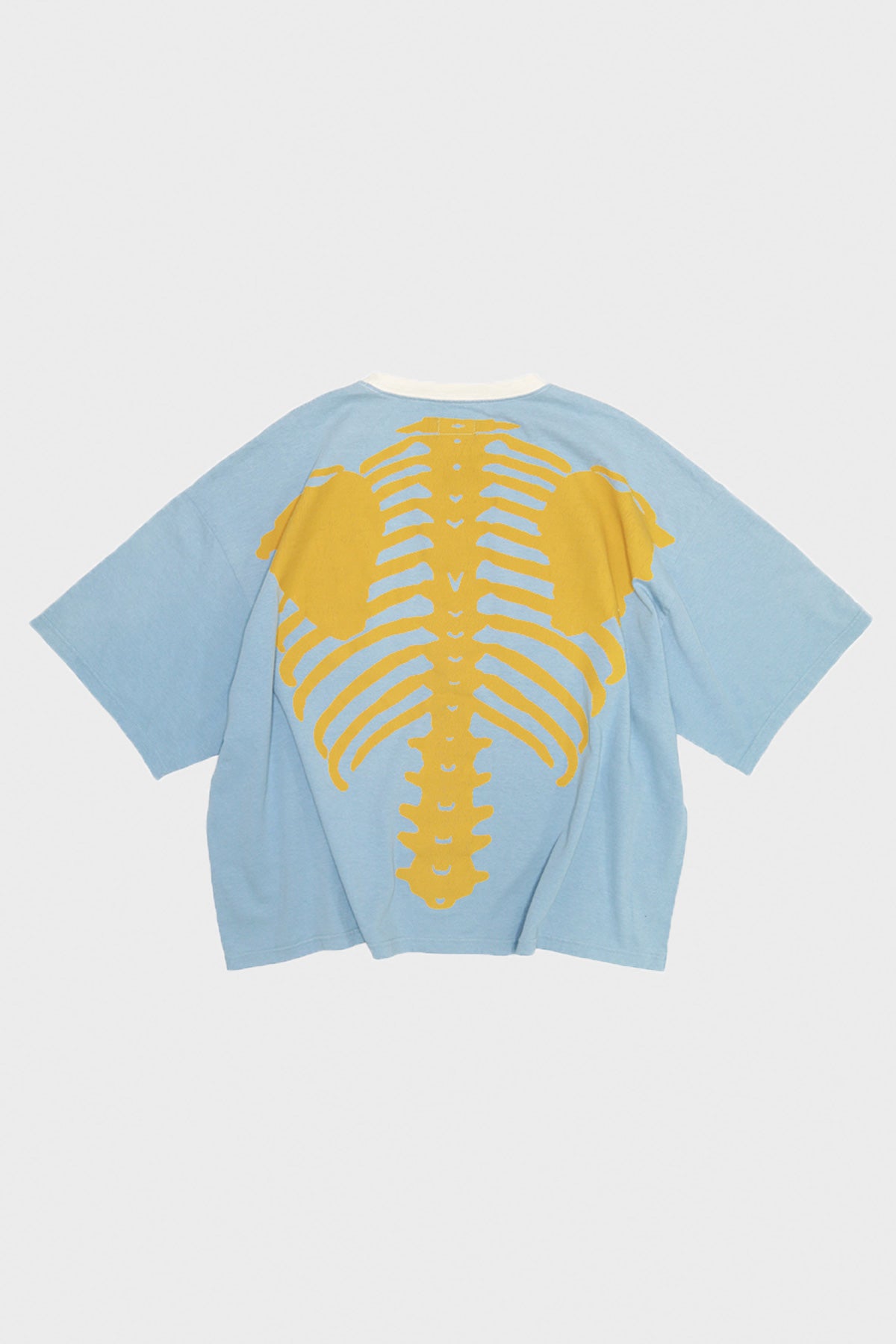 Kapital - Jersey 2TONES BIG Pocket TEE (BONE) - White/Sax - Canoe Club